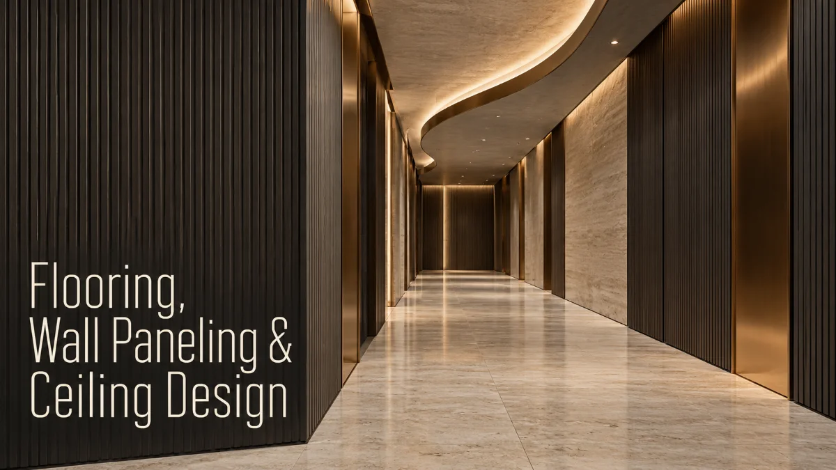 Flooring, Wall Paneling & Ceiling Design