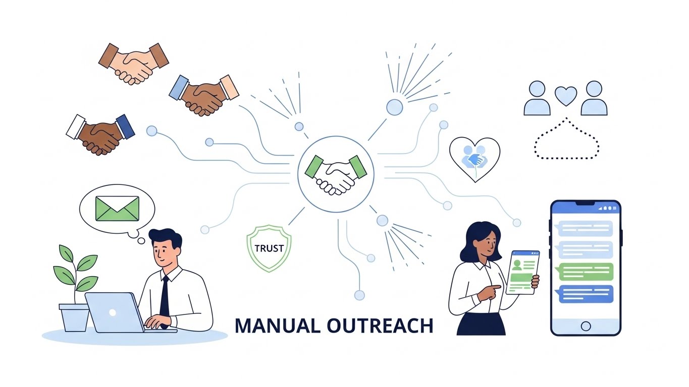 ^Manual Outreach with Relationship Building^